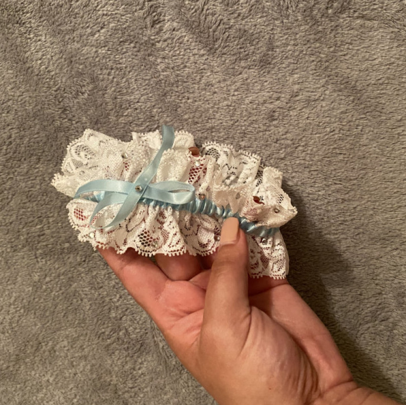 Lacey gather with silk and crystals